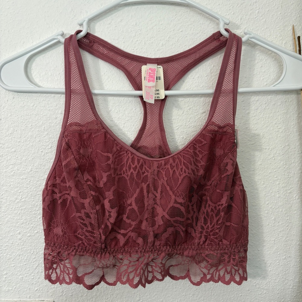 PINK Victoria's Secret Lace Racerback Bralette Unlined Comfortable Small